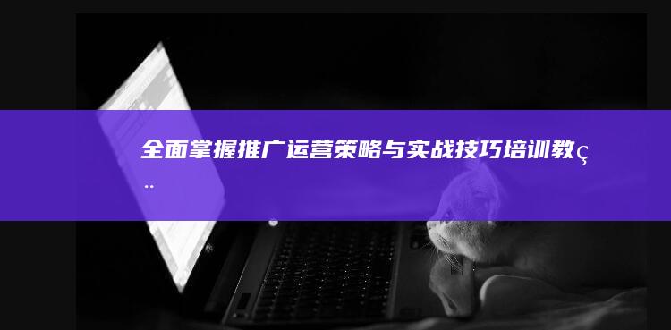 全面掌握推广运营策略与实战技巧培训教程